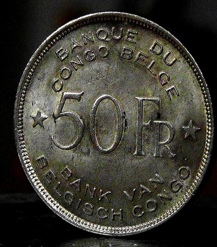 1944年比属刚果50法郎银币_1944年比属刚果