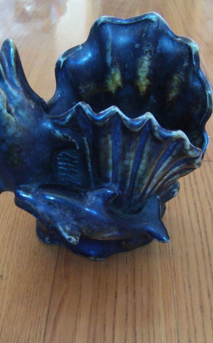 石湾窑钧蓝釉海豚式洗_石湾窑钧蓝釉海豚式洗