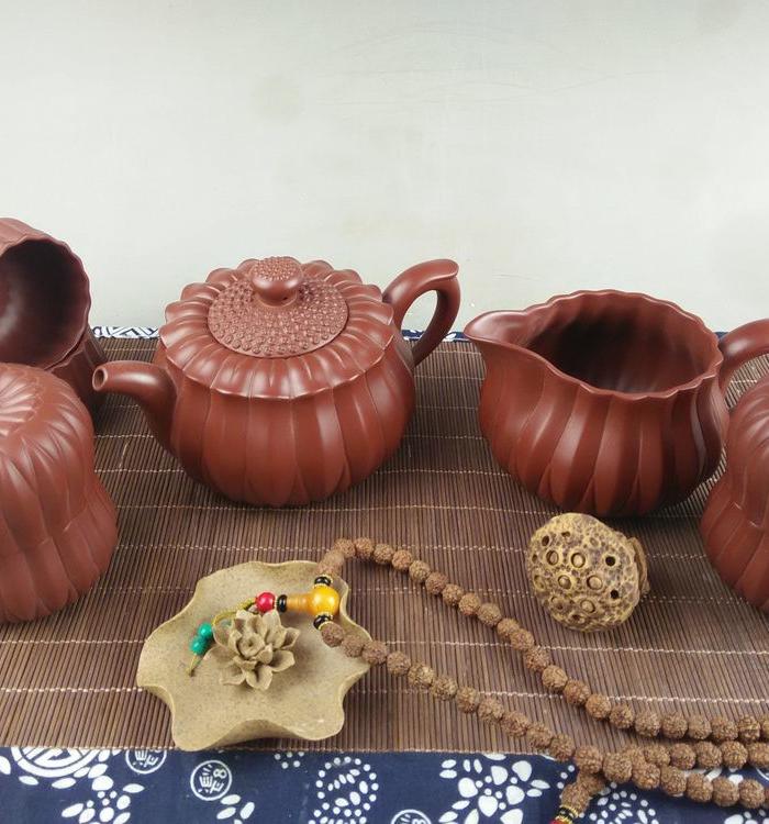 【联盟】黄龙山原矿朱泥菊瓣壶_【联盟】黄龙