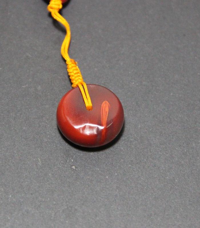 南红玛瑙九口料玫瑰红佛珠项链毛衣链椰壳星月