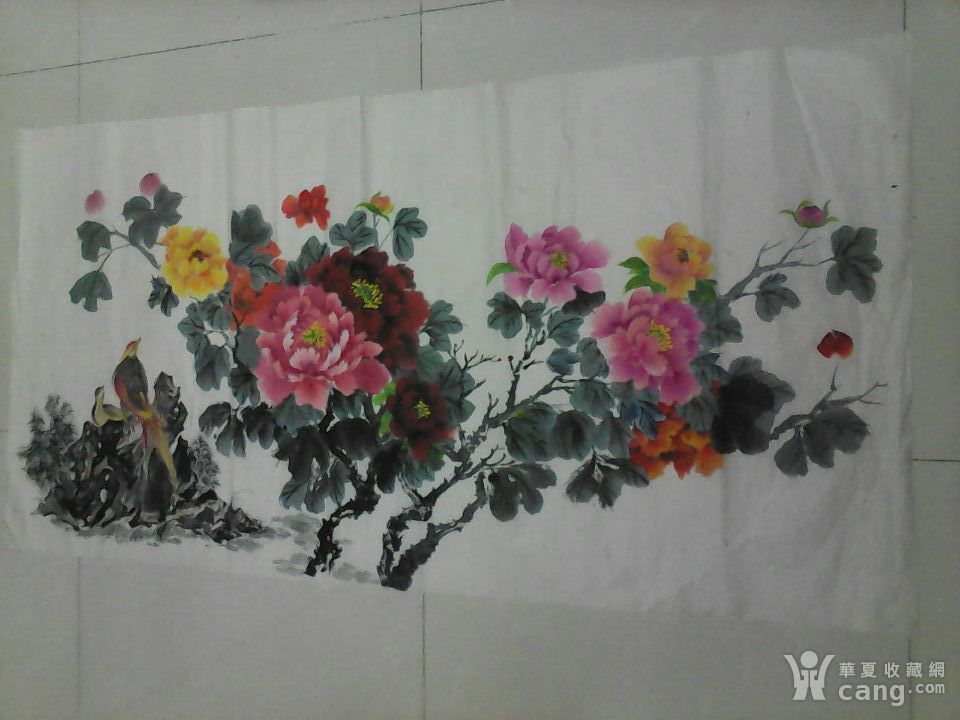 著名画家李青松写意牡丹一幅8万