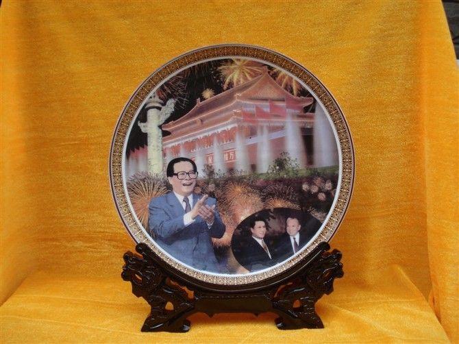 景德镇陶瓷纪念盘批发水仙仙女粉彩瓷纪念盘订