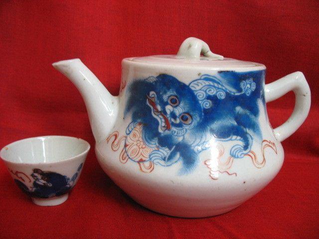 茶具赛宝-清晚期名家汪大兴篮彩狮子太师少保