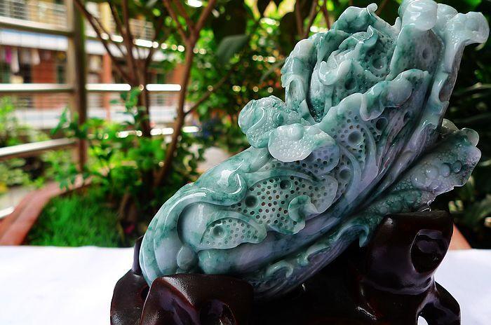 收藏级 翡翠a货 飘花百才聚运摆件 送证书_收藏