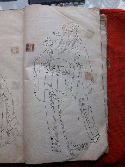 民国白描人物画稿 图2高清图片