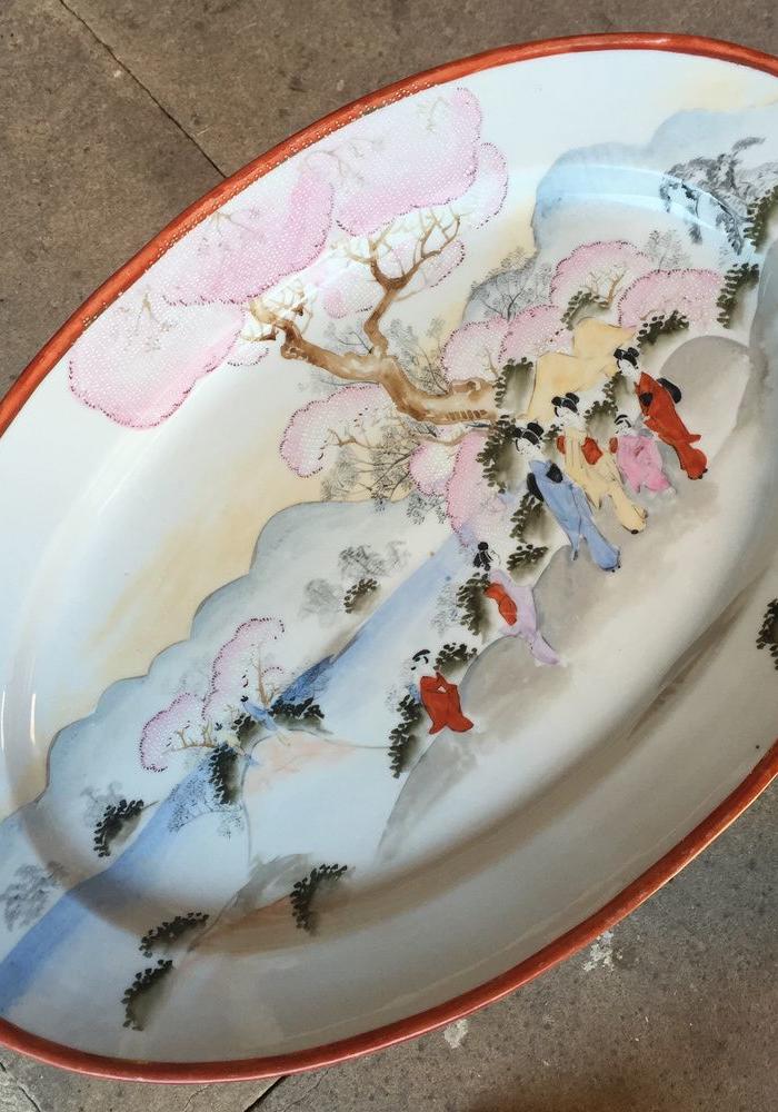 日本九谷烧大鱼盘_日本九谷烧大鱼盘鉴定_来