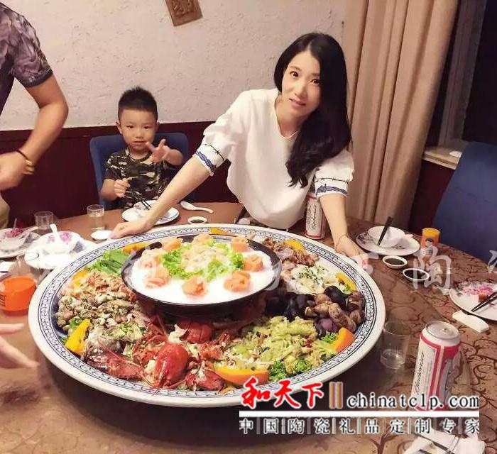 蒸大盘海鲜用的青花瓷海鲜大盘子_蒸大盘海鲜