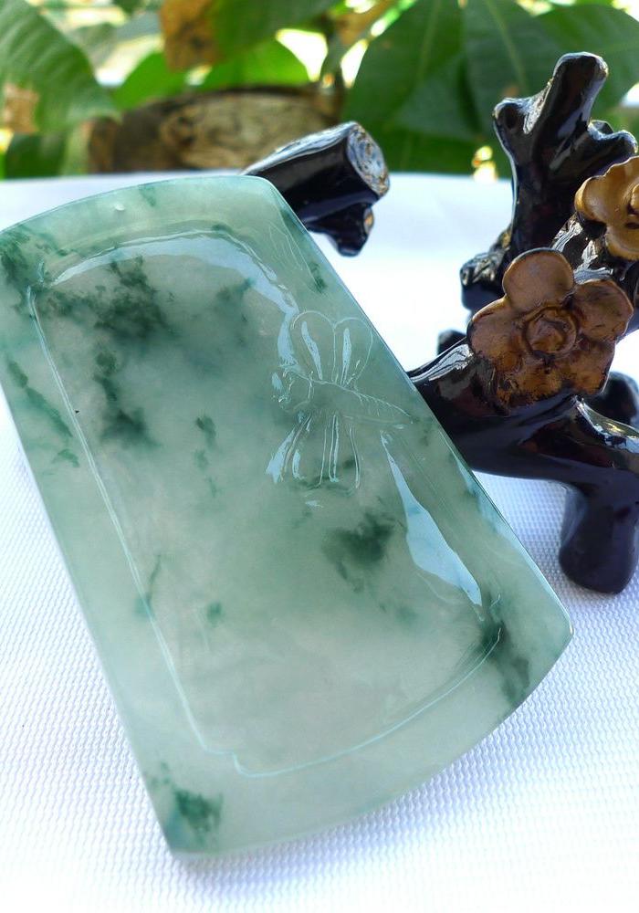 玉祥翡翠谷-冰种飘花翡翠一帆风顺挂件_玉祥翡