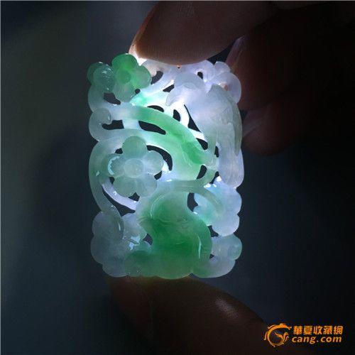 【玉泉文玩】i901民国解放初老坑冰种飘阳绿喜