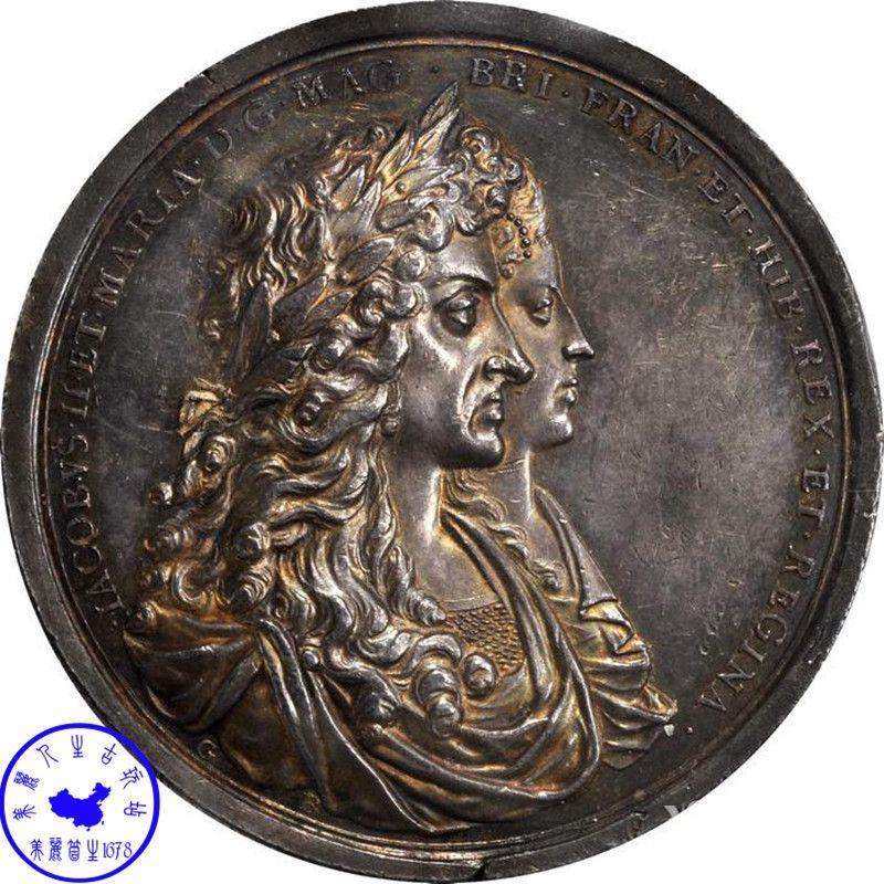 1687年英国的詹姆斯二世和玛丽像银货
