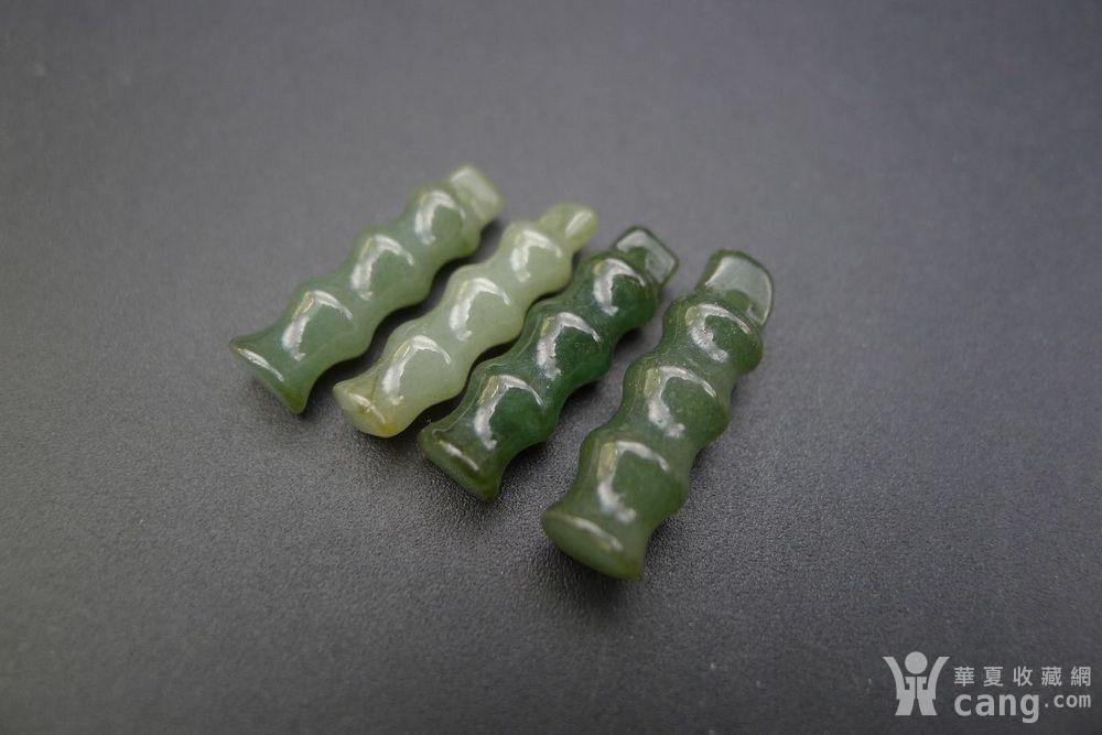 四个冰种老翡翠竹节吊坠 镶嵌耳坠漂亮 特价 1