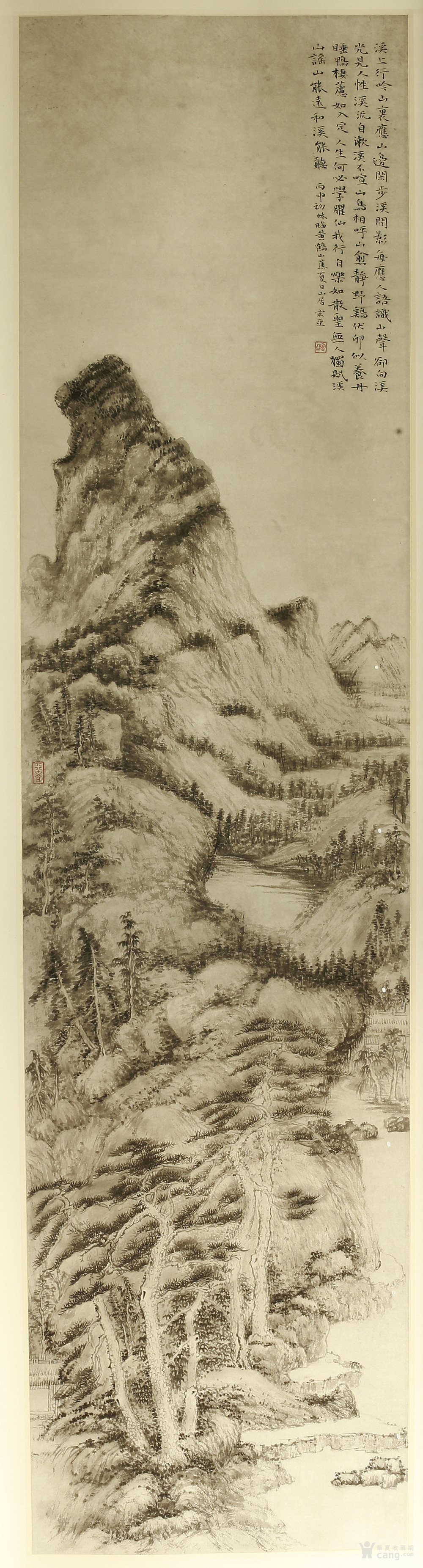 仿元王蒙山水画