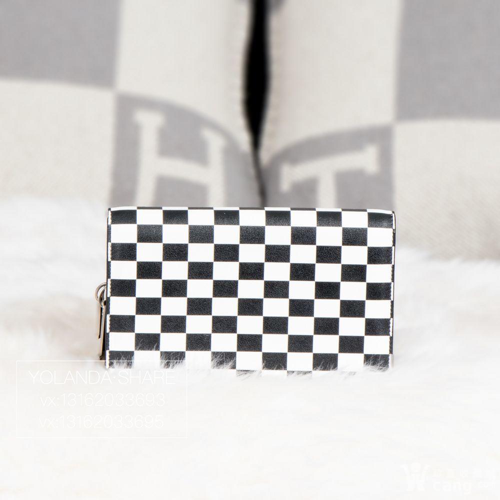 迪奥 dior 18年春夏新款 黑白棋盘格翻盖链条包