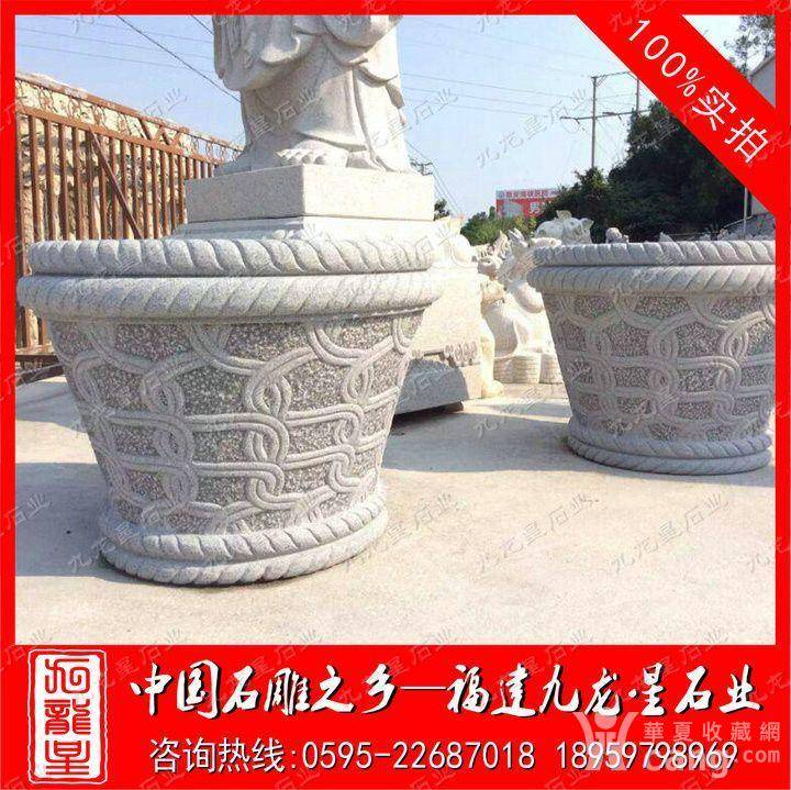 花盆石材(黄锈石花盆花盆花钵石雕花岗岩花钵欧式园林景观石雕)冲车设计图图片