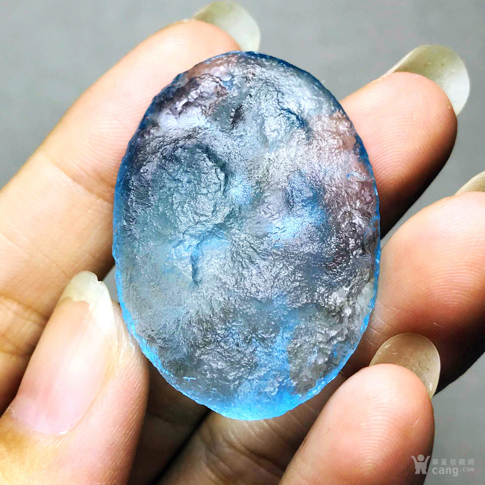 天外来物!进口纯天然玻璃陨石完美高品质蓝陨石
