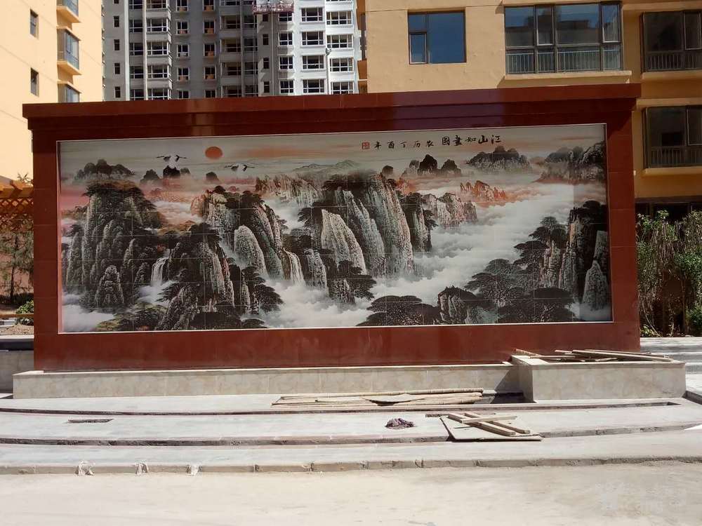 陶瓷壁画 景德镇唐龙陶瓷厂家装饰影壁墙壁画定制