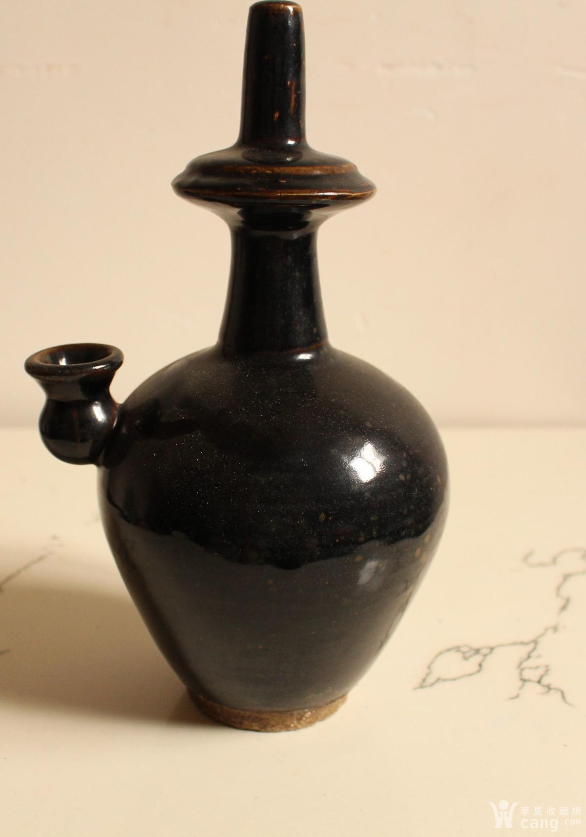 宋代耀州窑黑釉净水瓶_鉴定频道_华夏收藏网