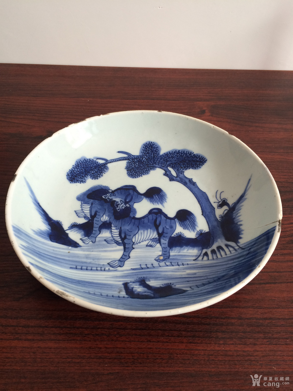 康熙青花麒麟盘_鉴定频道_华夏收藏网