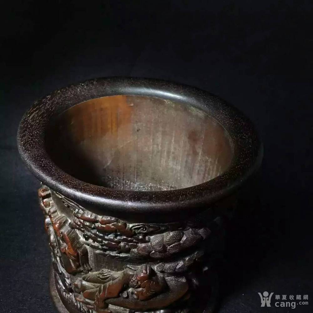 晚晴沈兼竹雕笔筒_鉴定频道_华夏收藏网