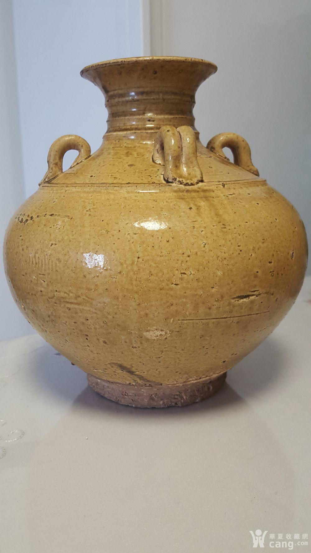 隋唐寿州窑黄釉四糸罐