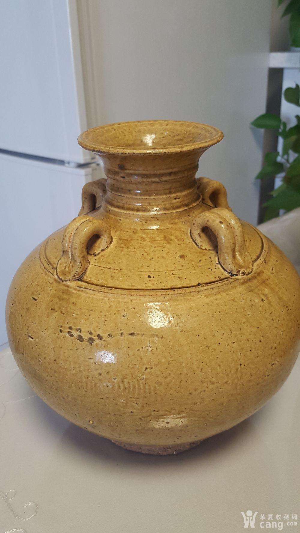 隋唐寿州窑黄釉四糸罐