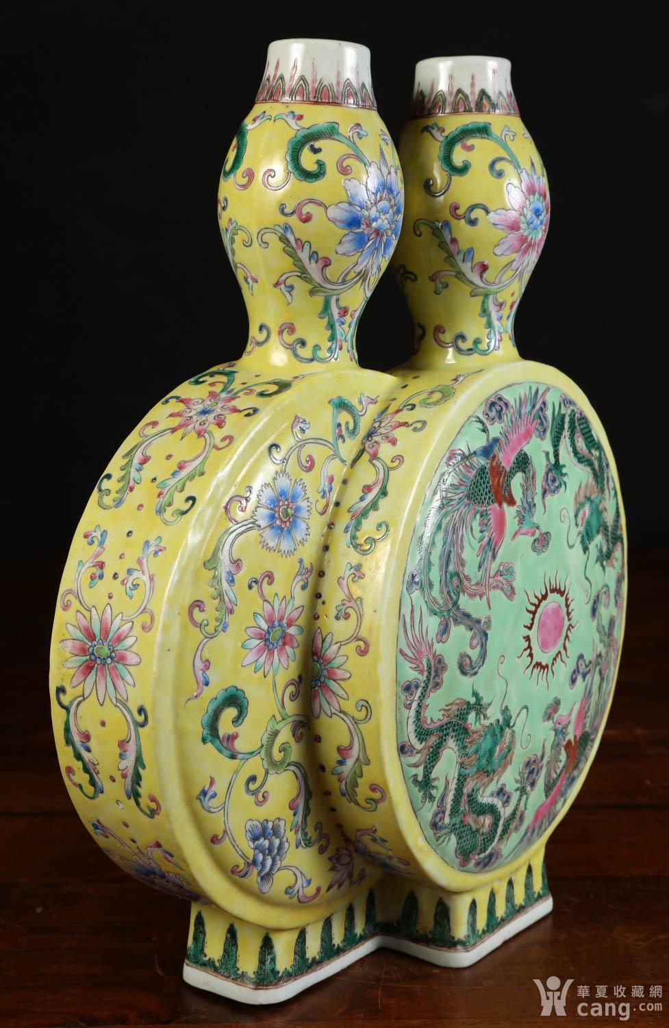 晚清民国粉彩双抱月瓶_鉴定频道_华夏收藏网