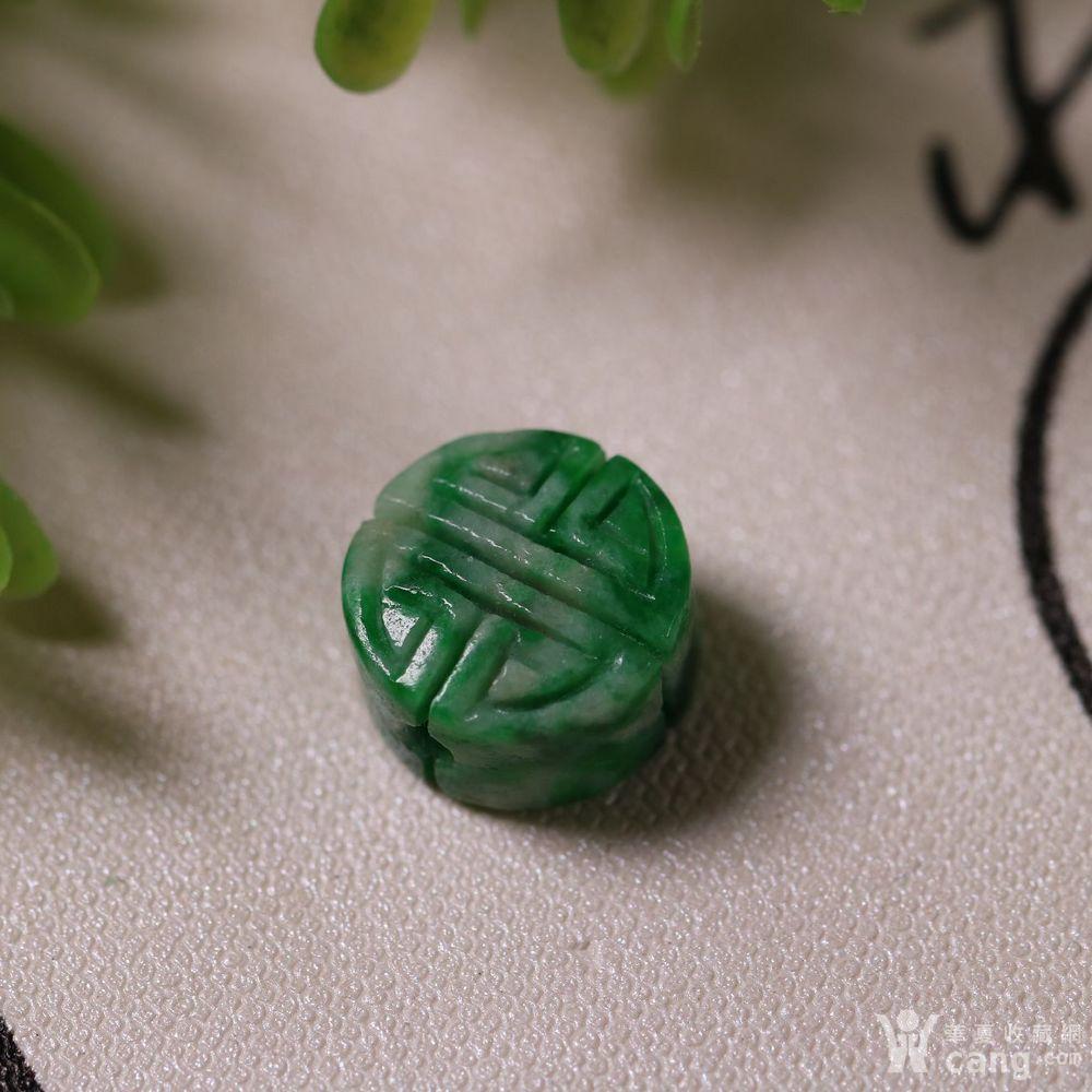 飘辣绿老翡翠团寿纹背云 通天孔 180