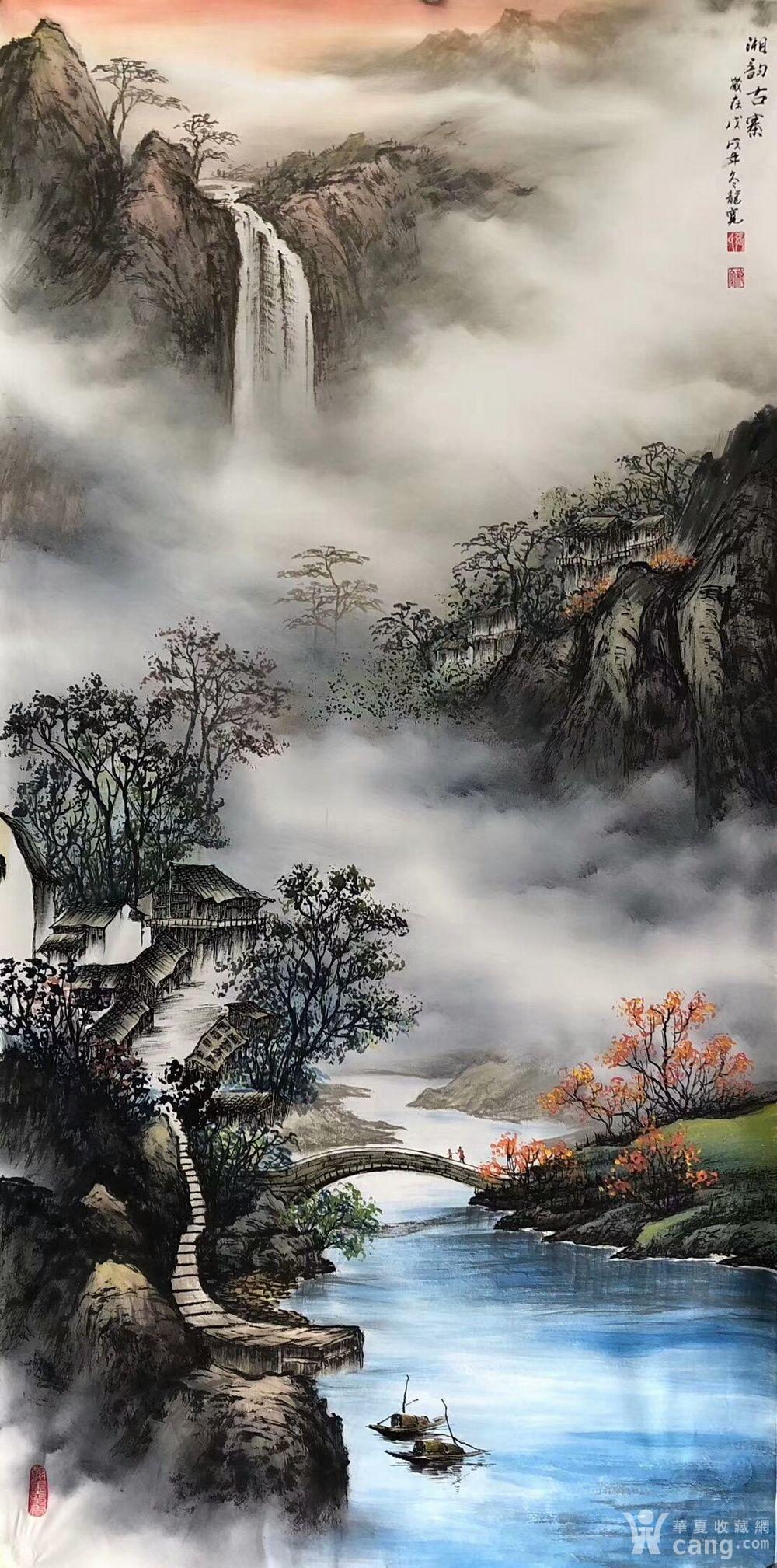 当代著名画家龙宽彩墨山水画单幅价格_鉴定频道_华夏收藏网