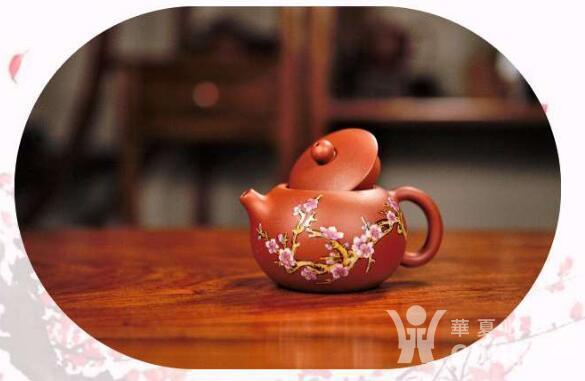 梅花西施珐琅彩紫砂壶徐方怀大师作品