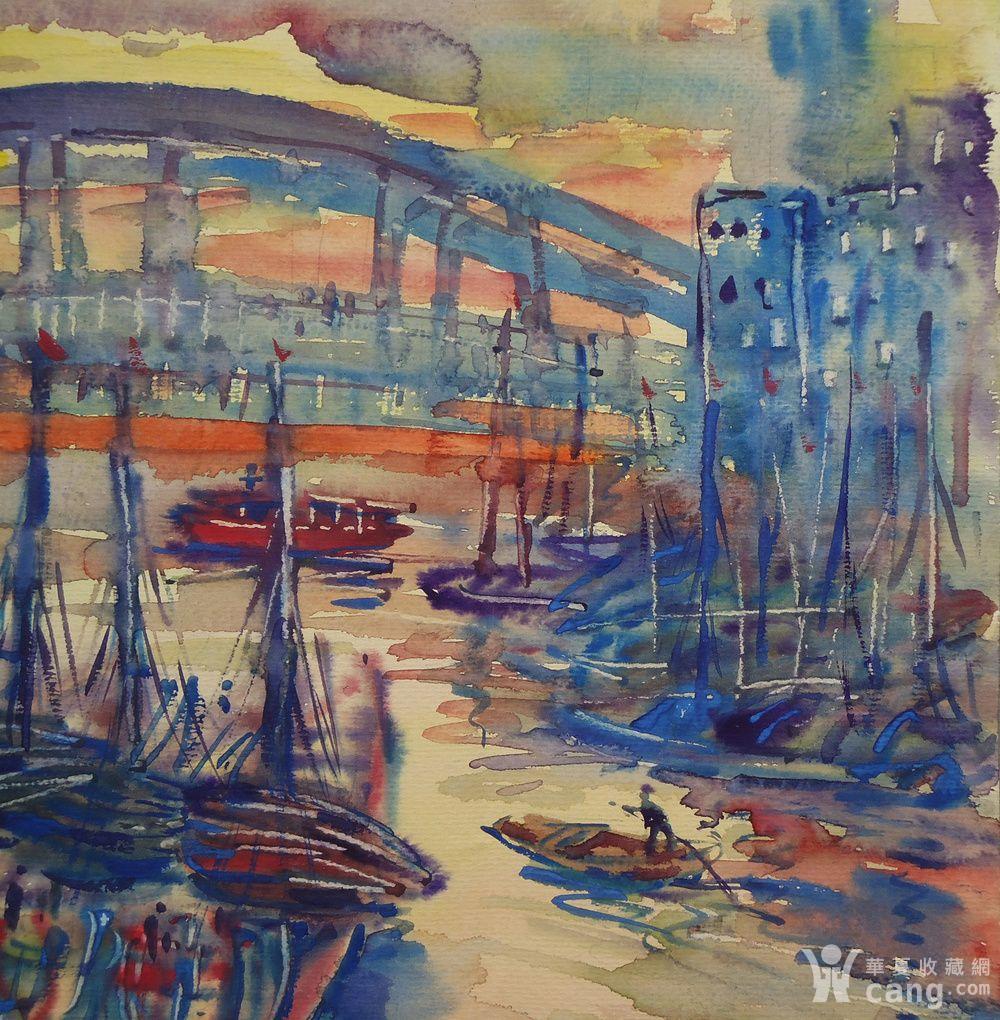 徐秉皓《宁波港》水彩 39x54cm 1993年
